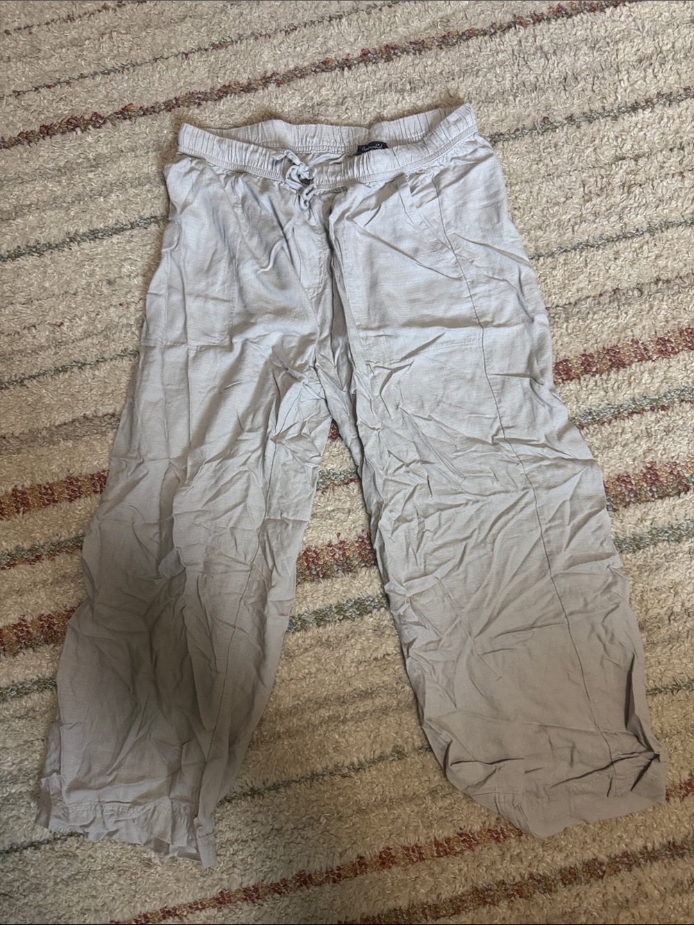 Light Gray women’s linen Casual Pants